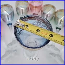 Italian Hand Blown Crystal Small Wine Glasses Pure Platinum Detail Set Of 8 Italian Hand Blown Crystal Small Wine Glasses Pure Platinum Detail Set Of 8