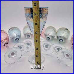 Italian Hand Blown Crystal Small Wine Glasses Pure Platinum Detail Set Of 8 Italian Hand Blown Crystal Small Wine Glasses Pure Platinum Detail Set Of 8