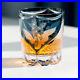 Japanese Style Edo Kiriko Drinkware Hand Cut To Cyan Color Whisky Glass Set 8oz
