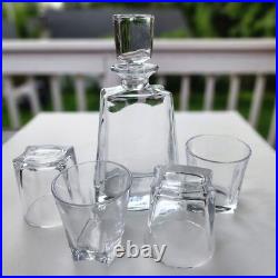 JoyJolt Glassware Luna Whiskey Crystal Decanter And Glass Set of 6