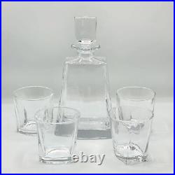JoyJolt Glassware Luna Whiskey Crystal Decanter And Glass Set of 6