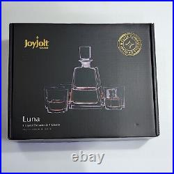 JoyJolt Glassware Luna Whiskey Crystal Decanter And Glass Set x 5 Model JC102108