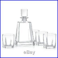 JoyJolt Luna Whiskey Decanter Set, 5 Piece Set, 22 oz Decanter with 4 Glasses