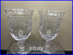 Juliska Colette Clear GLASS Goblets set of 4 Signed & Labels- Made in Portugal