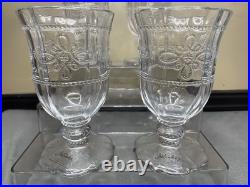 Juliska Colette Clear GLASS Goblets set of 4 Signed & Labels- Made in Portugal