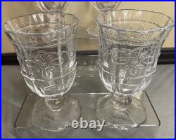 Juliska Colette Clear GLASS Goblets set of 4 Signed & Labels- Made in Portugal