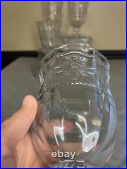 Juliska Colette Clear GLASS Goblets set of 4 Signed & Labels- Made in Portugal