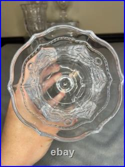 Juliska Colette Clear GLASS Goblets set of 4 Signed & Labels- Made in Portugal