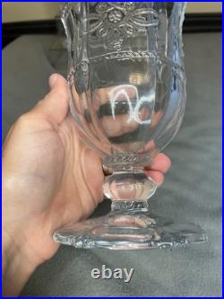 Juliska Colette Clear GLASS Goblets set of 4 Signed & Labels- Made in Portugal