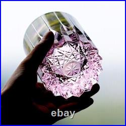 K9 Crystal 2PCS Glasses Rock Whiskey Set New Style 2024 Glass Cut Green&Pink 8oz