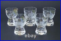 Kenyan-African by QUEEN LACE Cordial Glass Cut Crystal Safari Animals Set of 5