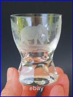 Kenyan-African by QUEEN LACE Cordial Glass Cut Crystal Safari Animals Set of 5