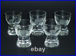 Kenyan-African by QUEEN LACE Cordial Glass Cut Crystal Safari Animals Set of 5