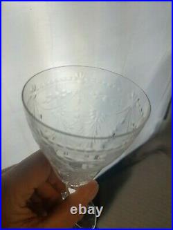 Kosta Boda Elaborate Floral Cut Crystal 7 Inch Wine Water Goblets Set of 10