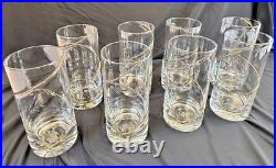 Kosta Boda Line Gold Highball Glasses from Sweden 2-3/4 x 6 Set of 8