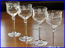 Kosta Boda Swedish Crystal Floral Cut Polished 5 1/2 Wine Goblets Set of 12