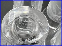 LALIQUE ENFANTS Lead Crystal Aperitif / Shot Glasses Set Of 4 Signed