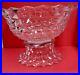 LARGE Fostoria American Clear Crystal Punch Bowl& Stand Set 2056 Cube Geometric