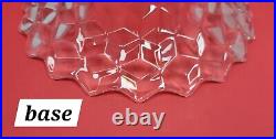 LARGE Fostoria American Clear Crystal Punch Bowl& Stand Set 2056 Cube Geometric