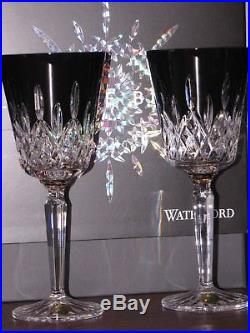 LISMORE BLACK set of 6 WATER GOBLETS WATERFORD, NEW MINT CONDITION