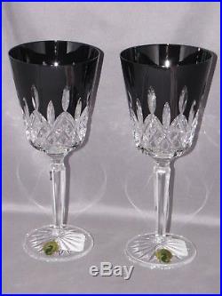 LISMORE BLACK set of 6 WATER GOBLETS WATERFORD, NEW MINT CONDITION