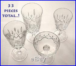 Lot Of 33 Piece Set Of Gorham King Edward Crystal Glassware Retail Over $1000