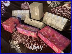 Lady Victoria Chantelle Crystal Set 8 Wine 4 Rocks Glasses & Pitcher France NIB