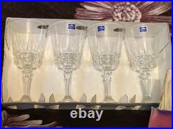 Lady Victoria Chantelle Crystal Set 8 Wine 4 Rocks Glasses & Pitcher France NIB