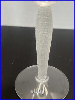 Lalique Louvre Champagne Flute Glass Set of 2 France Mint