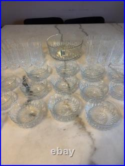 Large Crystal Table Service Set 16 Cristal Tumblers + Arcoroc Bowls- 44 Pieces