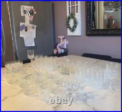 Large Crystal Table Service Set 16 Cristal Tumblers + Arcoroc Bowls- 44 Pieces