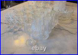 Large Crystal Table Service Set 16 Cristal Tumblers + Arcoroc Bowls- 44 Pieces