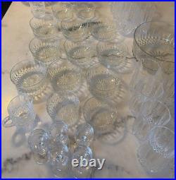 Large Crystal Table Service Set 16 Cristal Tumblers + Arcoroc Bowls- 44 Pieces