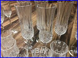 Large Set Of Beautiful Antique Crystal Stemware Glassware