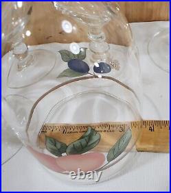 Large Set of 7 Mikasa Crystal Fruit Panorama Water Goblet 7 glasses 16 oz