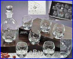 Le Monde, Swarovski Jeweled Crystal Decanter and 6 Vodka Shot Glasses Set