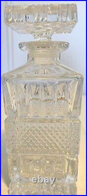 Lead Crystal Decanter Barware Glassware Set Bohemia Czech 1970's 750ML