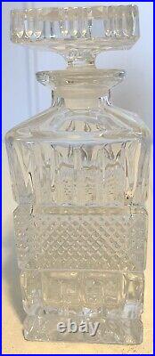 Lead Crystal Decanter Barware Glassware Set Bohemia Czech 1970's 750ML