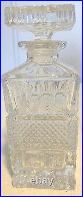 Lead Crystal Decanter Barware Glassware Set Bohemia Czech 1970's 750ML