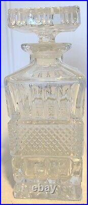 Lead Crystal Decanter Barware Glassware Set Bohemia Czech 1970's 750ML