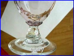 Lenox Crystal Fostoria Navarre Sets of 2 Ice Tea Goblets Pink Optic Plate Etch