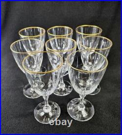 Lenox Crystal Mansfield (Gold Trim) Wine Glasses 5 7/8 Set of 8 Excellent