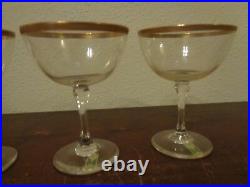 Lenox Crystal Tuxedo Champagne Coupe Glasses Set Of 4 Gold Trim WithLabel