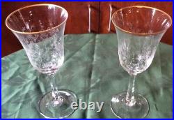 Lenox Crystal Wine Glasses with Gold Rim 4 Large 4 Small 2 Brass Withstorage Case