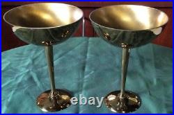 Lenox Crystal Wine Glasses with Gold Rim 4 Large 4 Small 2 Brass Withstorage Case