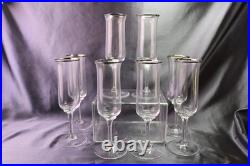 Lenox DESIRE Platinum 7 1/2 Fluted Champagne Glasses Set of 8 Signed