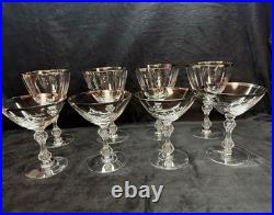 Lenox Kingsley Tiffin-Franciscan Platinum Etched Crystal 8-Pc Set Goblets Coupes