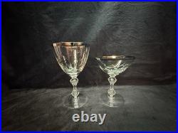 Lenox Kingsley Tiffin-Franciscan Platinum Etched Crystal 8-Pc Set Goblets Coupes