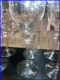 Lenox Monroe Crystal Gold Wine Glasses Set of 9 Made In USA Excellent Condition