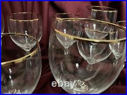 Lenox Monroe Gold Rim Crystal Wine & Water 10 Pieces Twisted Stem NWT